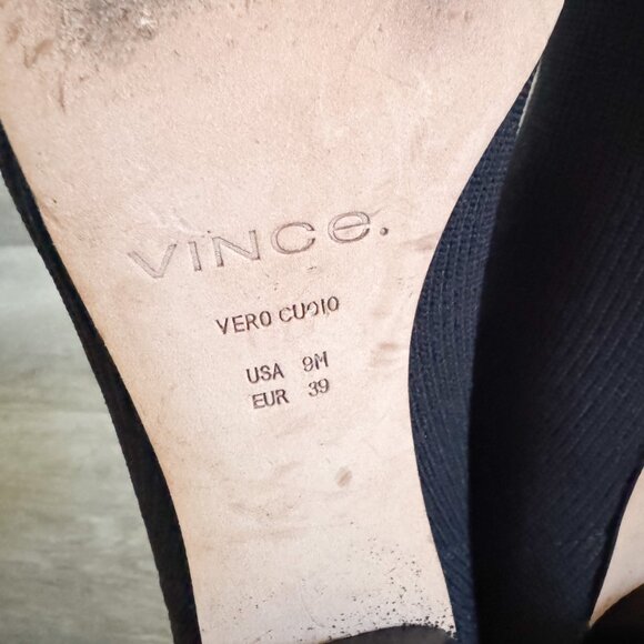 Vince Black Tasha Round Toe Knit Sock Booties 9 - Picture 6 of 7